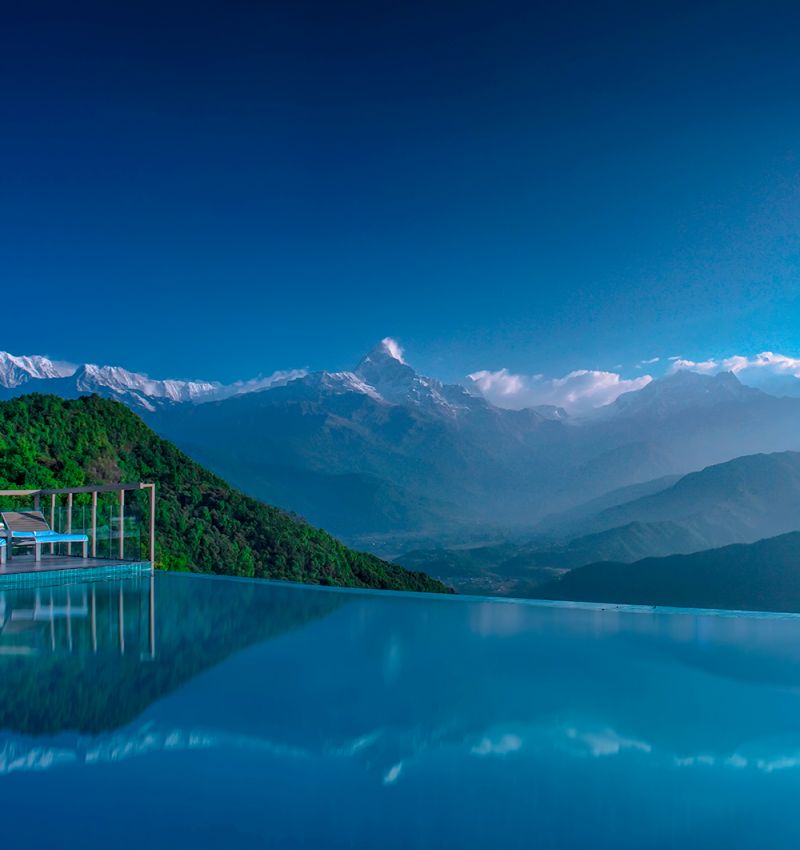 View from Sarangkot Mountain Lodge, a property of Hotel Barahi