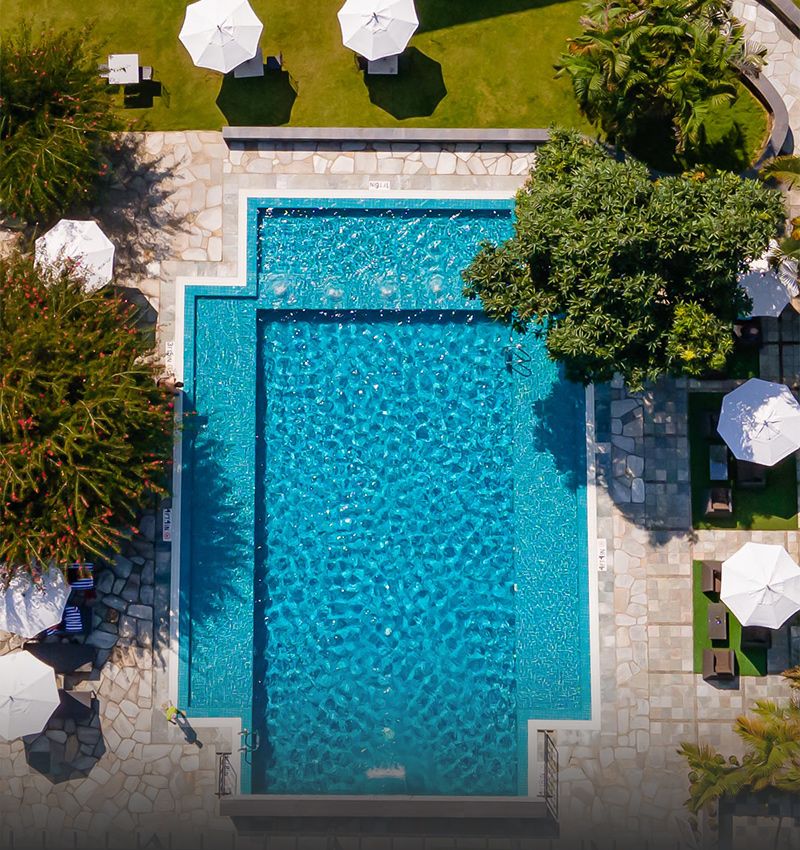 Poolside lunch at Hotel Barahi Pokhara