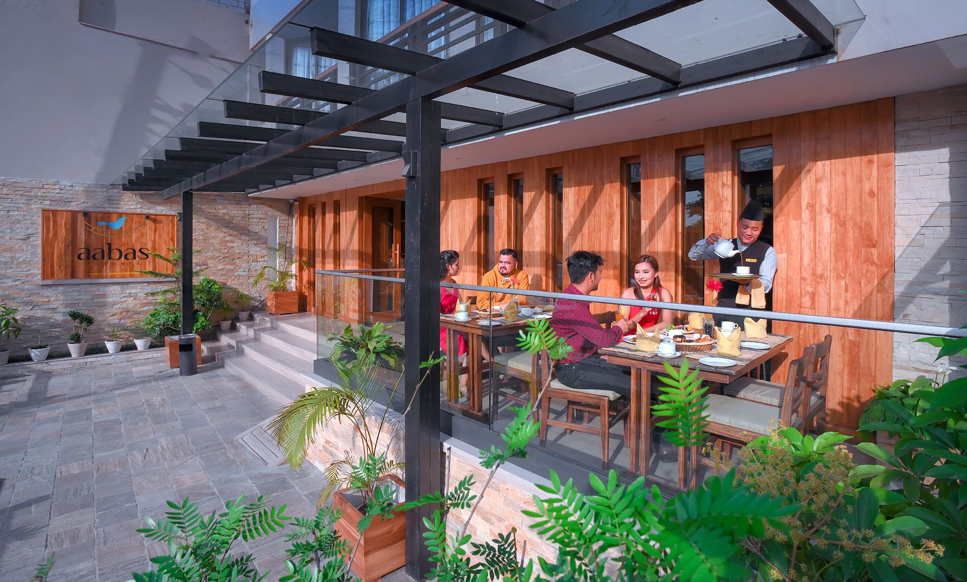 Breakfast at Aabas Pokhara, a property of Hotel Barahi