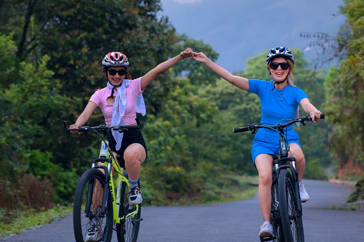 Adventure activities at Sarangkot: mountain biking