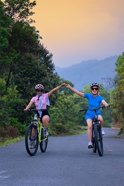 Adventure activities at Sarangkot: mountain biking