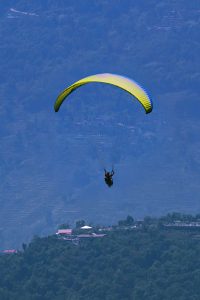 Paragliding, an adventure activity in Sarangkot, Nepal