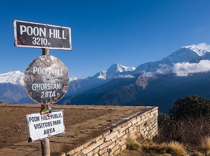 The view from Poon Hill on a trekking route from Pokhara