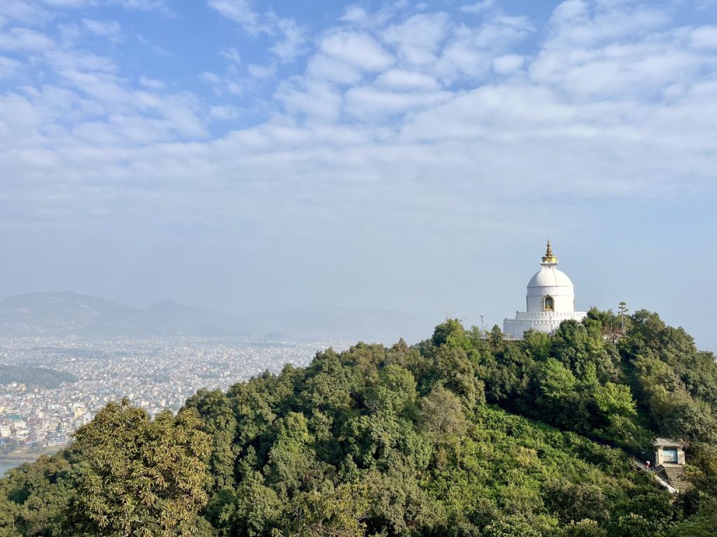 World Peace Pagoda, a great place for one day hikes in Pokhara