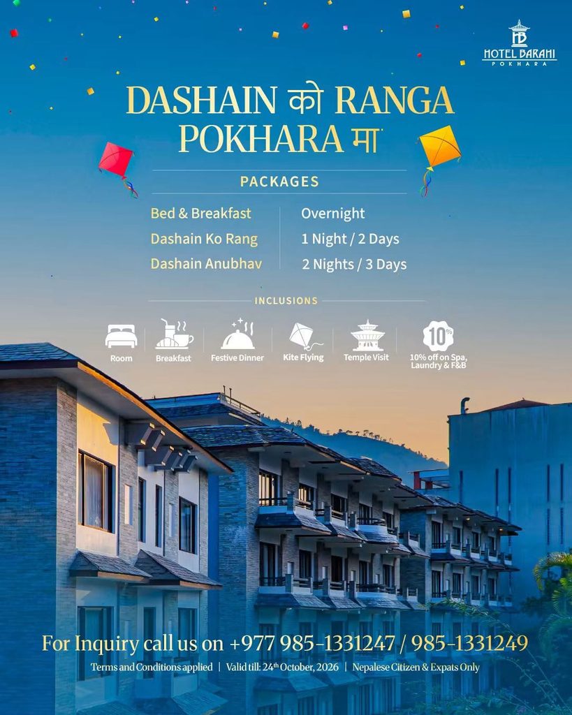 dashain celebration in hotel barahi pokhara